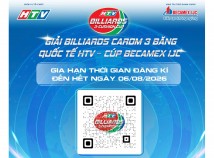 THÔNG BÁO GIA HẠN THỜI GIAN ĐĂNG KÝ GIẢI BILLIARDS CAROM 3 BĂNG QUỐC TẾ HTV 2026 – CÚP BECAMEX IJC